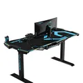 ULTRADESK Spieltisch FORCE - blau, 166x70 cm, 76.5 cm, mit XXL-Mauspad