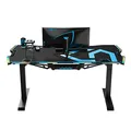 ULTRADESK Spieltisch FORCE - blau, 166x70 cm, 76.5 cm, mit XXL-Mauspad