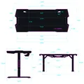 ULTRADESK Spieltisch FORCE - grau, 166x70 cm, 76.5 cm, mit XXL-Mauspad