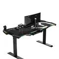 ULTRADESK Spieltisch FORCE - grau, 166x70 cm, 76.5 cm, mit XXL-Mauspad