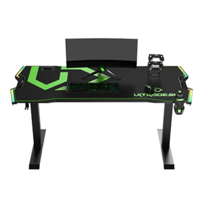 Hauptbild des Produkts ULTRADESK Herní stůl FORCE - zelený, 166x70 cm, 76.5 cm, s XXL podložkou pod myš, držák s