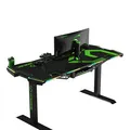 ULTRADESK Spieltisch FORCE - grün, 166x70 cm, 76.5 cm, mit XXL-Mauspad