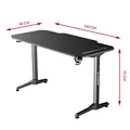 ULTRADESK Spieltisch FRAG - WHITE, 140x66 cm, 76 cm, mit XXL-Mauspad, mit Ultradesk BEAM