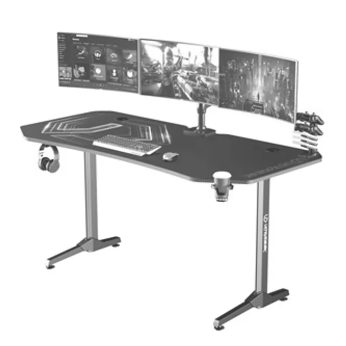 Hauptbild des Produkts ULTRADESK Herní stůl FRAG XXL BLACK, 160 x 75 cm, 75 cm, držák nápojů a sluchátek, stojan
