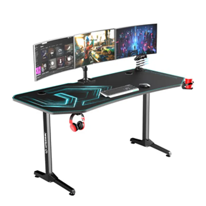 Hauptbild des Produkts ULTRADESK Herní stůl FRAG XXL BLUE, 160 x 75 cm, 75 cm, držák nápojů a sluchátek, stojan