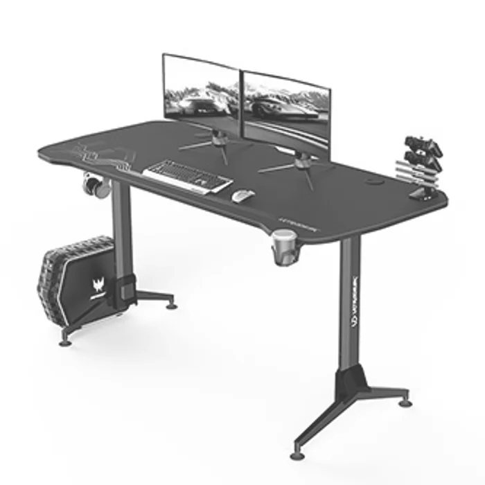 Hauptbild des Produkts ULTRADESK Herní stůl GRAND BLACK, 160x70 cm, 70-80 cm, 3 úrovně výšky, s XXL podložkou po