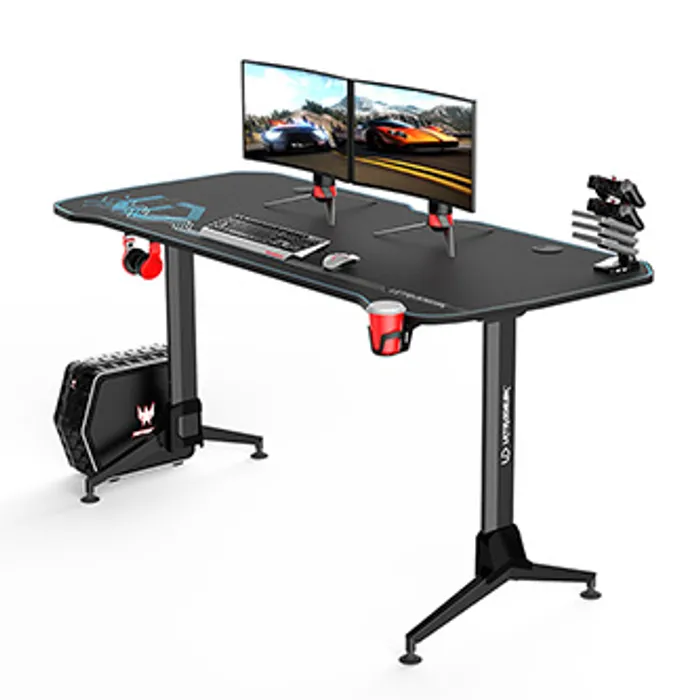 Hauptbild des Produkts ULTRADESK Herní stůl GRAND BLUE, 160x70 cm, 70-80 cm, 3 úrovně výšky, s XXL podložkou pod