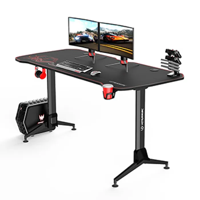 Hauptbild des Produkts ULTRADESK Herní stůl GRAND RED, 160x70 cm, 70-80 cm, 3 úrovně výšky, s XXL podložkou pod
