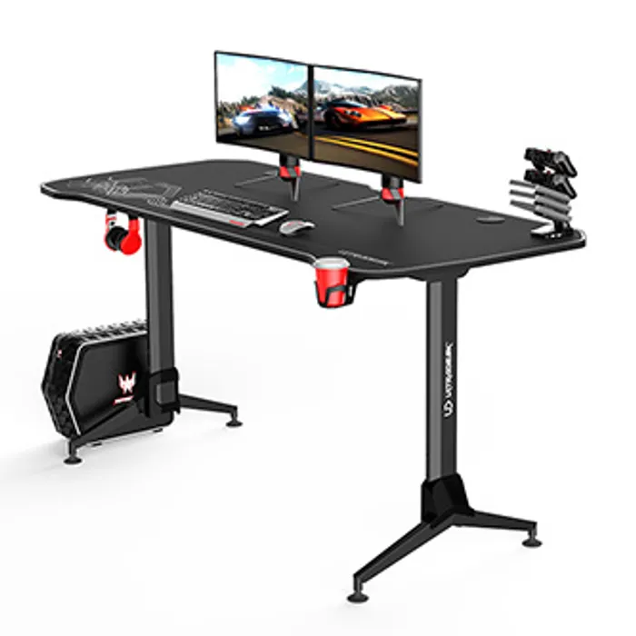 Hauptbild des Produkts ULTRADESK Herní stůl GRAND WHITE, 160x70 cm, 70-80 cm, 3 úrovně výšky, s XXL podložkou po