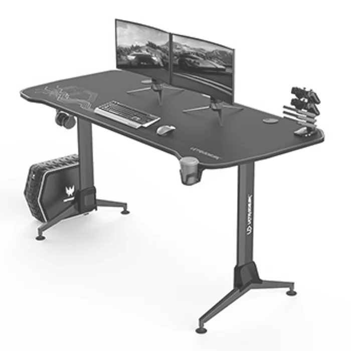 Hauptbild des Produkts ULTRADESK Herní stůl GRAND YELLOW-GREEN, 160x70 cm, 70-80 cm, 3 úrovně výšky, s XXL podlo