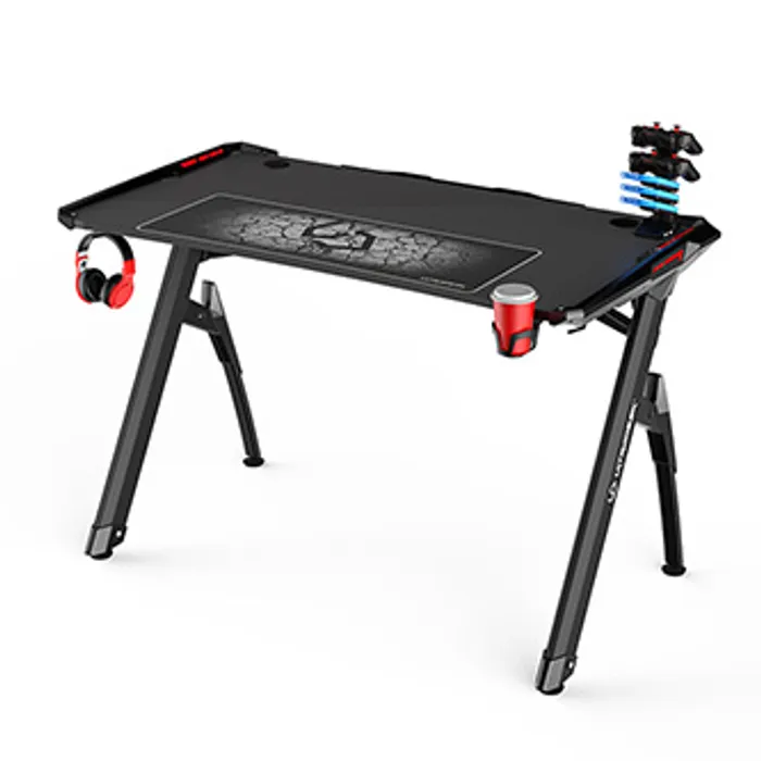 Hauptbild des Produkts ULTRADESK Herní stůl INVADER - BLACK, 120x64 cm, 75 cm, podsvícený, s XL podložkou pod my