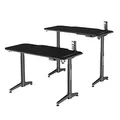 ULTRADESK Spieltisch LEVEL BLACK, 140x66cm, 72-124cm, mit XXL-Mauspad