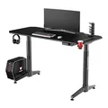 ULTRADESK Spieltisch LEVEL BLACK, 140x66cm, 72-124cm, mit XXL-Mauspad