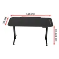 ULTRADESK Spieltisch LEVEL RED, 140x66cm, 72-124cm, mit XXL-Mauspad
