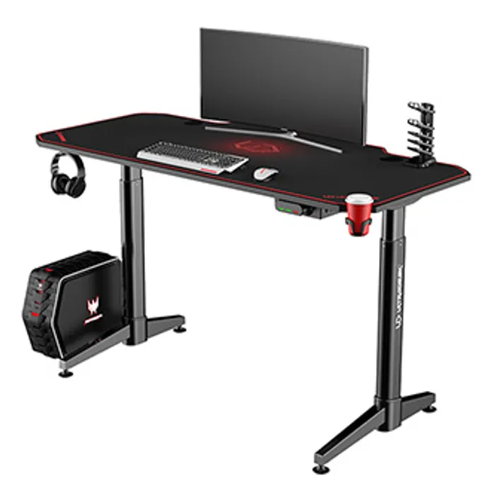 Hauptbild des Produkts ULTRADESK Herní stůl LEVEL RED, 140x70cm, 72-124cm, elektricky nastavitelna výška, s XXL