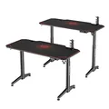 ULTRADESK Spieltisch LEVEL RED, 140x66cm, 72-124cm, mit XXL-Mauspad