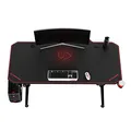 ULTRADESK Spieltisch LEVEL RED, 140x66cm, 72-124cm, mit XXL-Mauspad