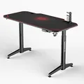 ULTRADESK Spieltisch LEVEL RED, 140x66cm, 72-124cm, mit XXL-Mauspad