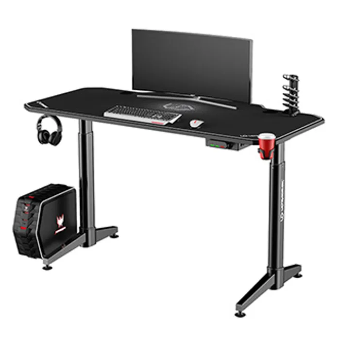 Hauptbild des Produkts ULTRADESK Herní stůl LEVEL WHITE, 140x70cm, 72-124cm, elektricky nastavitelná výška, s XX
