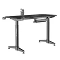 ULTRADESK Spieltisch LEVEL WHITE, 140x66cm, 72-124cm, mit XXL-Mauspad