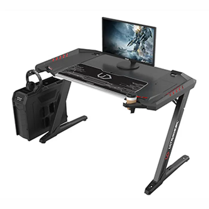 Hauptbild des Produkts ULTRADESK Herní stůl ROCKET BLACK, 128x68 cm, 78 cm, s XL podložkou pod myš, držák sluchá