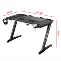 ULTRADESK Spieltisch ROCKET BLACK, 128x68 cm, 78 cm, mit XL-Mauspad