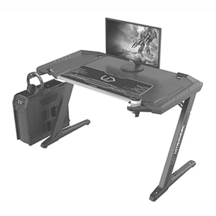 Hauptbild des Produkts ULTRADESK Herní stůl ROCKET BLACK, 128x68 cm, 78 cm, s XL podložkou pod myš, držák sluchá