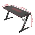 ULTRADESK Spieltisch SPACE XXL RED, 154x61 cm, 78 cm