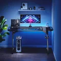 ULTRADESK SPACE XXL V2 BLACK Gaming Table, 144x70 cm, 75 cm, LED RGB Touch Lighting