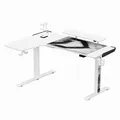 Weiteres Produktbild ULTRADESK Gaming Tisch WINGER - weiß, 111x155x60 cm, 75-122 cm, elektrisch verstellbare Höhe