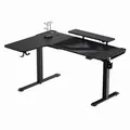Weiteres Produktbild ULTRADESK Gaming Tisch WINGER - schwarz, 111x155x60 cm, 75-122 cm, elektrisch verstellbare Höhe
