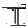 Weiteres Produktbild ULTRADESK Gaming Tisch WINGER - schwarz, 111x155x60 cm, 75-122 cm, elektrisch verstellbare Höhe