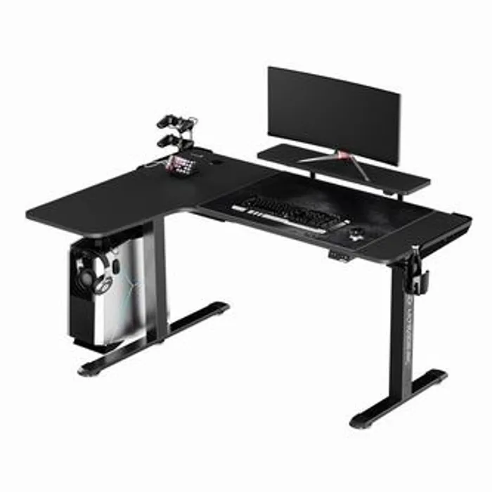 Hauptbild des Produkts ULTRADESK Herní stůl WINGER - černý, 111x155x60 cm, 75-122 cm, elektricky nastavitelná vý