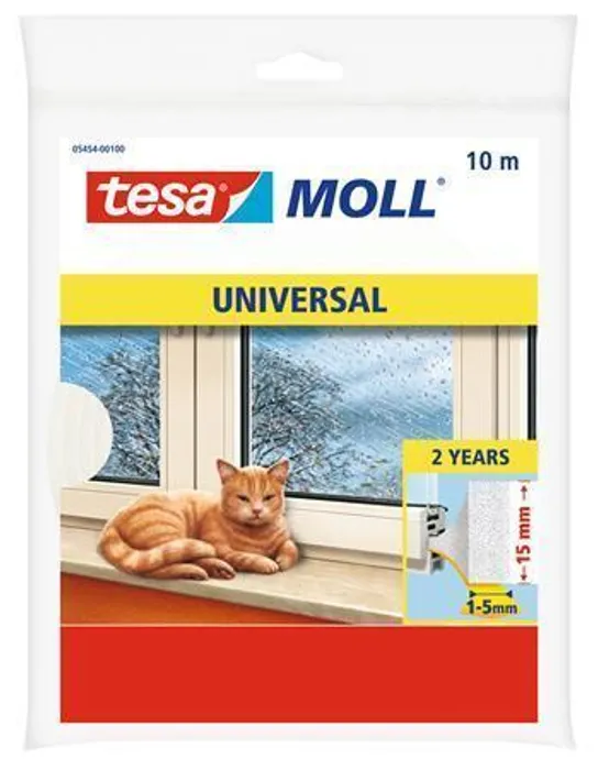 Hauptbild des Produkts Univerzální pěnové těsnění na okna a dveře "tesamoll® 5545", bílá, 15 mm x 10 m, TESA