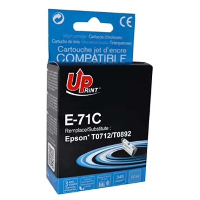 Hauptbild des Produkts UPrint kompatibilní ink s C13T07124011, cyan, 10ml, E-71C, pro Epson D78, DX4000, DX4050,