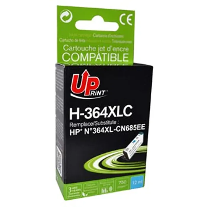 Hauptbild des Produkts UPrint kompatibilní ink s CB323EE, CN685EE, HP 364XL, cyan, 12ml, H-364XLC, s čipem, pro