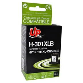 UPrint kompatible Tinte mit CH563EE, HP 301XL, schwarz, 520 Seiten, 20ml, H-301XLB, für HP HP De