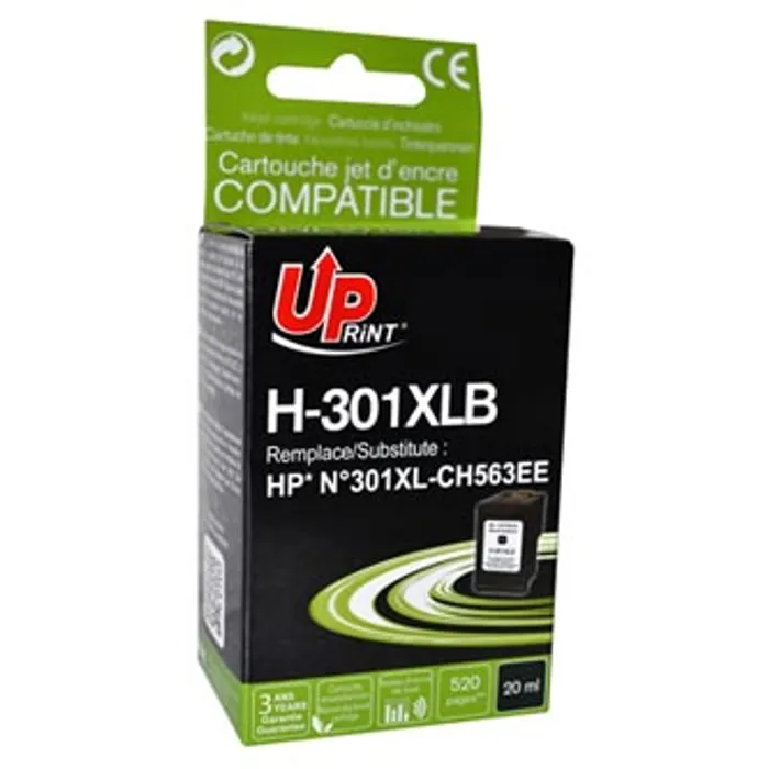 Hauptbild des Produkts UPrint kompatibilní ink s CH563EE, HP 301XL, black, 520str., 20ml, H-301XLB, pro HP HP De