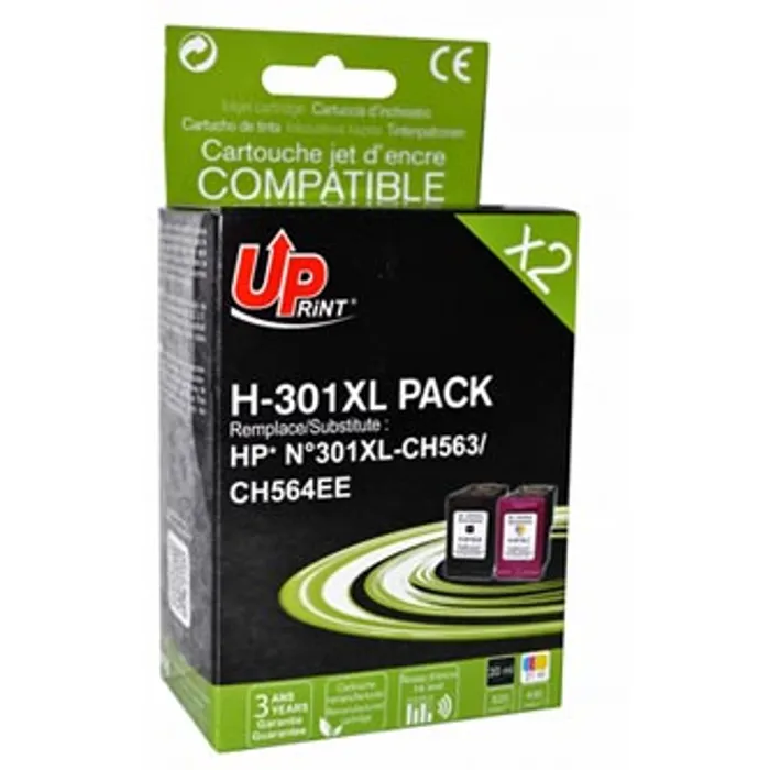 Hauptbild des Produkts UPrint kompatibilní ink s CH563EE+CH564EE, HP 301XL, black+color, 20+21ml, H-301XL-PACK,