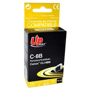 UPrint kompatible Tinte mit CLI8BK, schwarz, 14ml, C-8B, mit Chip, für Canon iP4200, iP5200, d.h