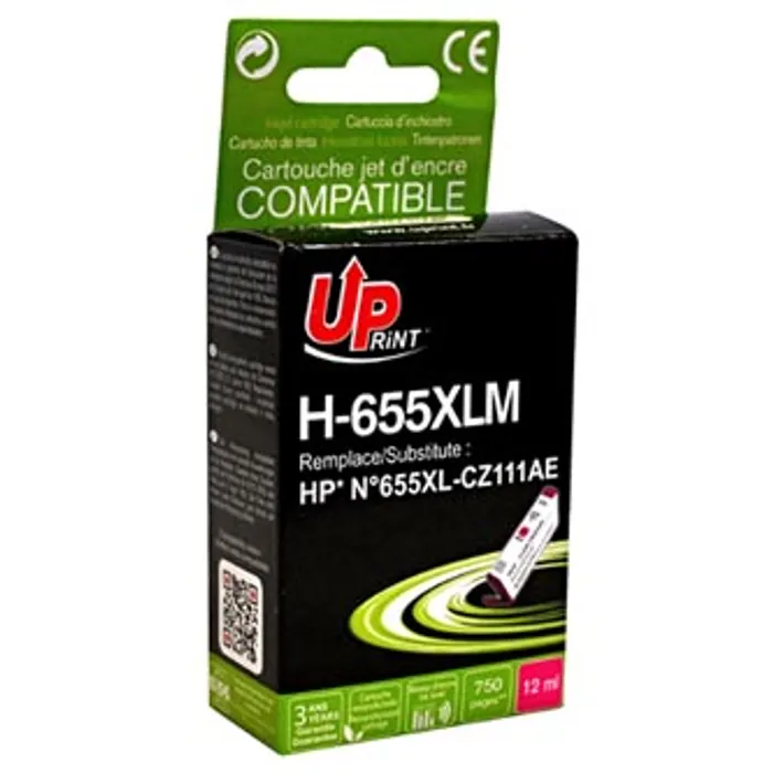 Hauptbild des Produkts UPrint kompatibilní ink s CZ111AE, HP 655, magenta, 750str., 12ml, H-655XLM, pro HP Deskj