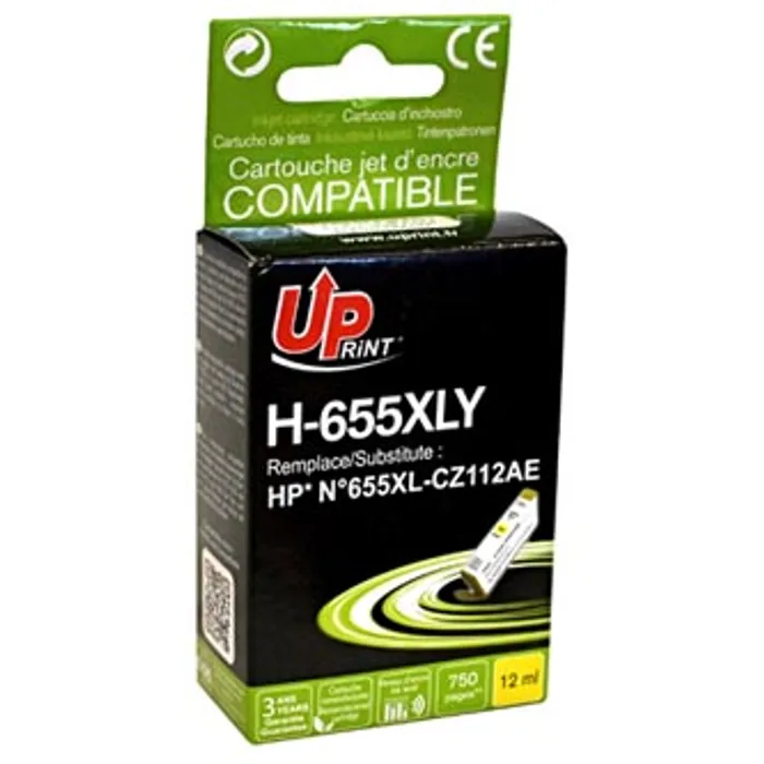 Hauptbild des Produkts UPrint kompatibilní ink s CZ112AE, HP 655, yellow, 750str., 12ml, H-655XLY, pro HP Deskje