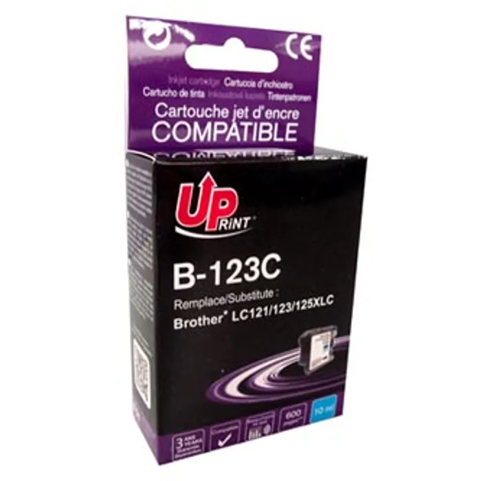 Hauptbild des Produkts UPrint kompatibilní ink s LC-123C, cyan, 600str., 10ml, B-123C, pro Brother MFC-J4510 DW