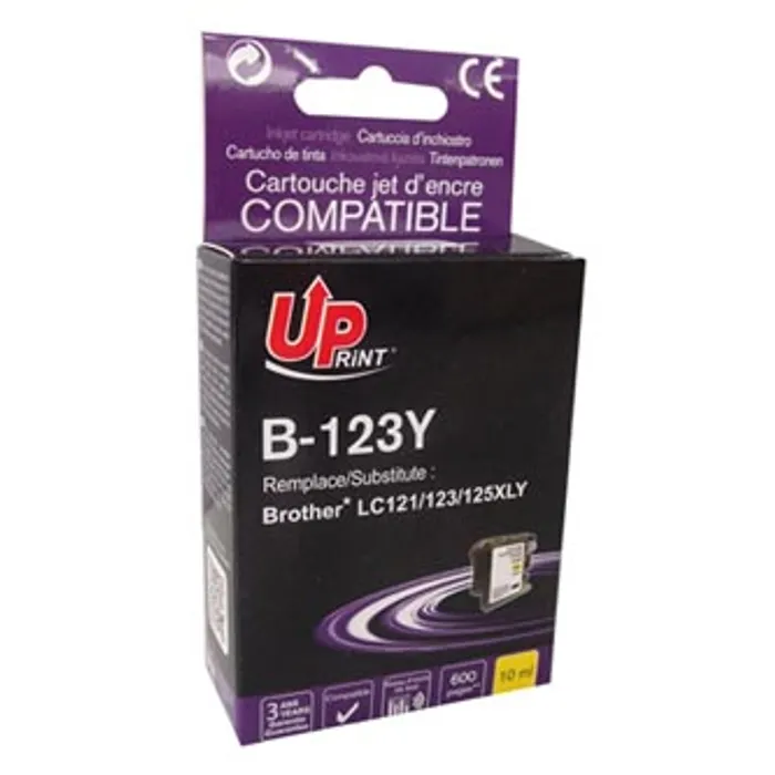 Hauptbild des Produkts UPrint kompatibilní ink s LC-123Y, yellow, 600str., 10ml, B-123Y, pro Brother MFC-J4510 D