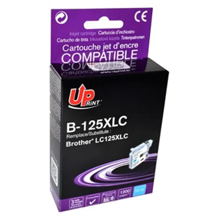 Hauptbild des Produkts UPrint kompatibilní ink s LC-125XLC, cyan, 1200str., 15ml, B-125XLC, pro Brother MFC-J451