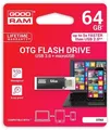 USB-Stick, 64 GB, USB 3.0 + Micro-USB-Adapter, 110/25 MB/s, GOODRAM „TWIN“
