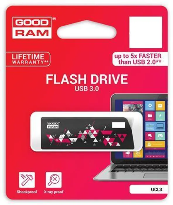 Hauptbild des Produkts USB disk, 8GB, USB 3.0, 110/20 MB/sec, GOODRAM "CL!CK", černý