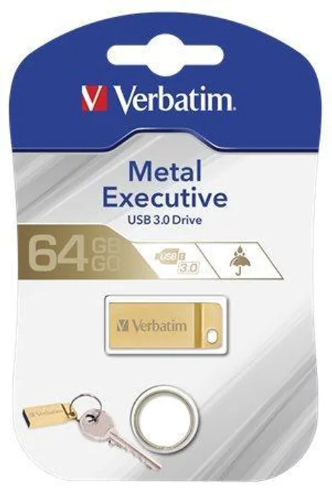 Hauptbild des Produkts USB flash disk "Exclusive Metal", 64GB, USB 3.0, VERBATIM zlatá