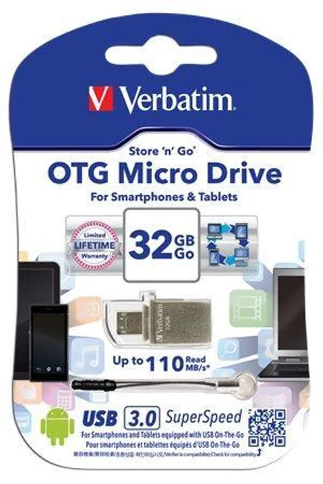 Hauptbild des Produkts USB flash disk "Micro", 32GB, USB 3.0+micro USB adapter, VERBATIM