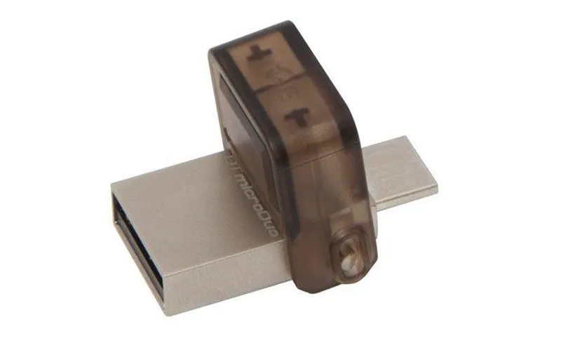 Hauptbild des Produkts USB flash disk  "MicroDuo", hnědá, 8GB, USB 2.0 + micro USB adapter, KINGSTON
